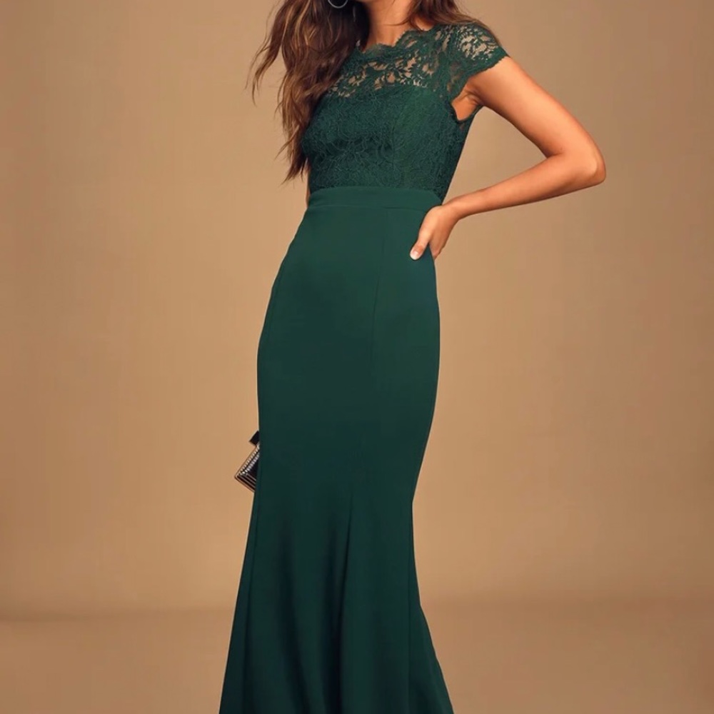 Green lace mermaid dress